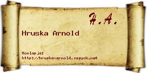 Hruska Arnold névjegykártya